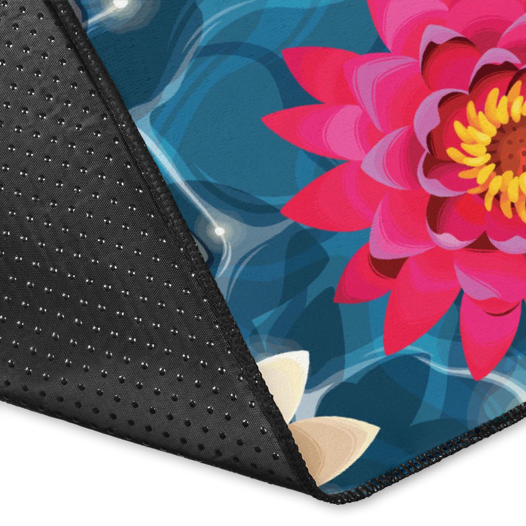 Water Lily Pattern Print Design WL05 Area Rugs