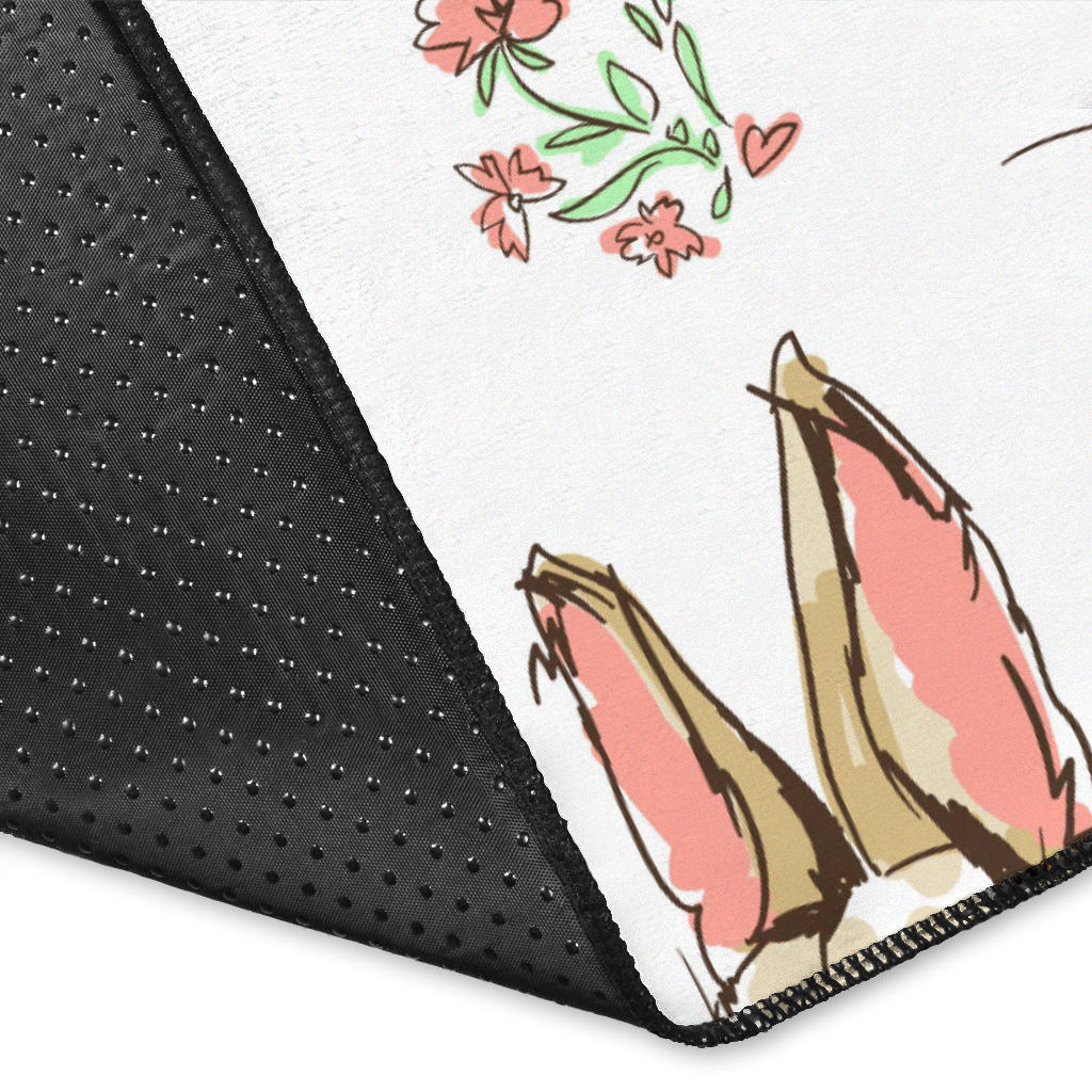 Rabbit Pattern Print Design RB09 Area Rugs