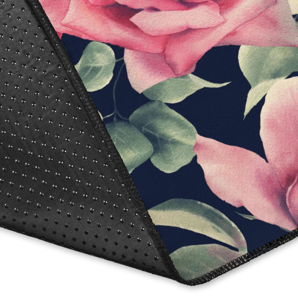 Rose Pattern Print Design RO05 Area Rugs