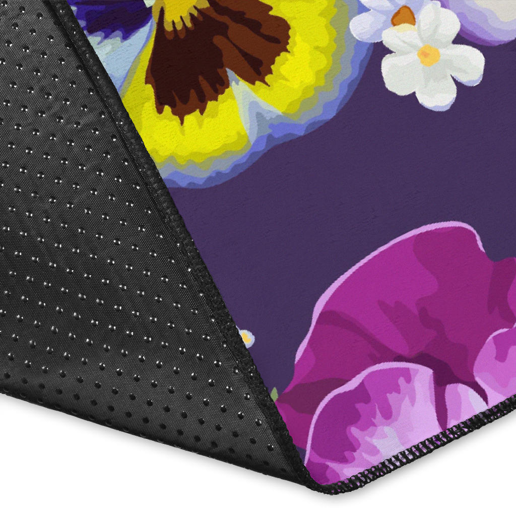 Pansy Pattern Print Design PS02 Area Rugs