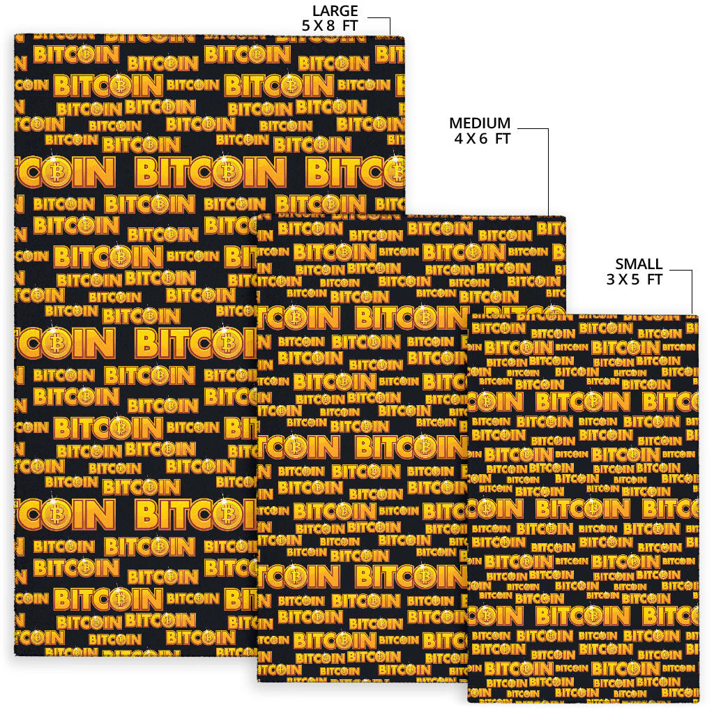 Bitcoin Pattern Print Design DO03 Area Rugs