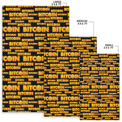 Bitcoin Pattern Print Design DO03 Area Rugs
