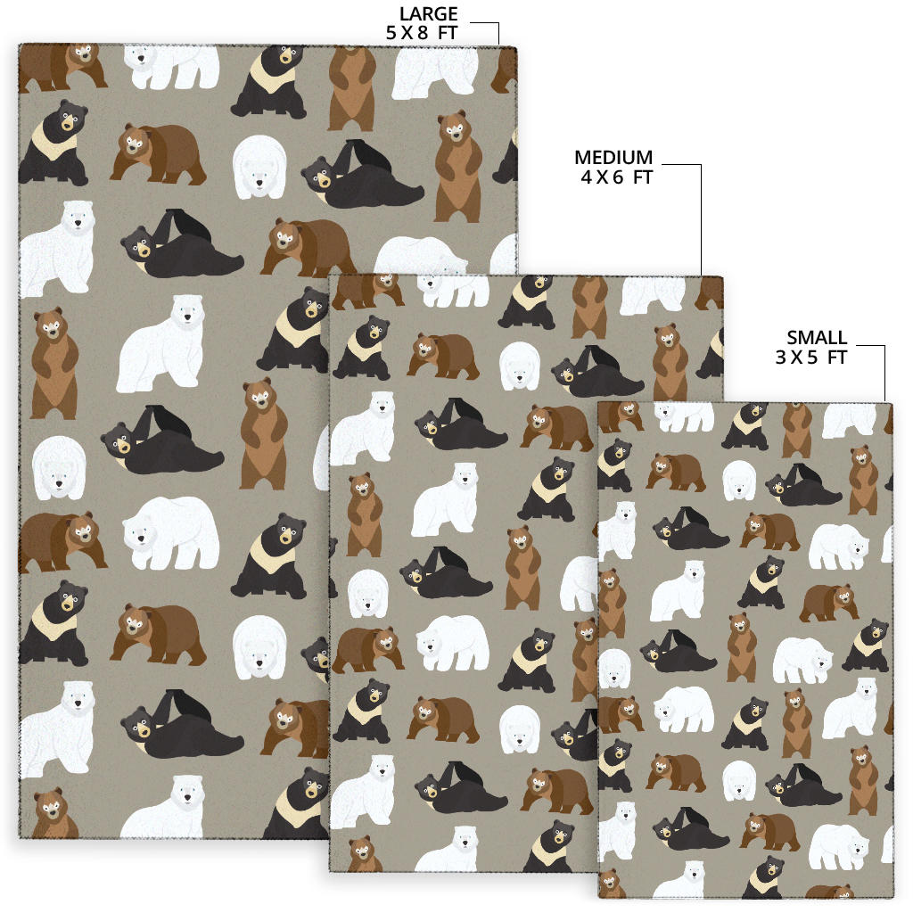 Bear Pattern Print Design BE03 Area Rugs