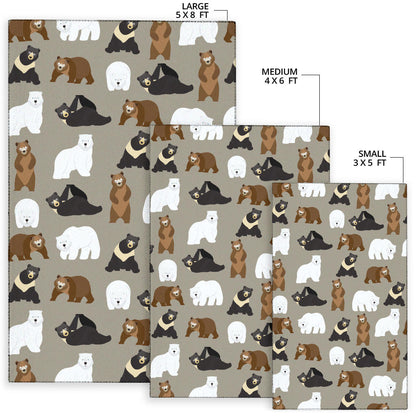 Bear Pattern Print Design BE03 Area Rugs