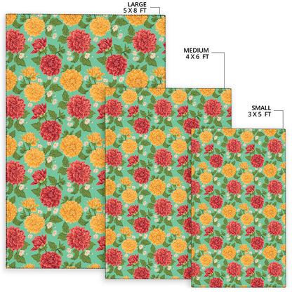 Dahlia Pattern Print Design DH011 Area Rugs