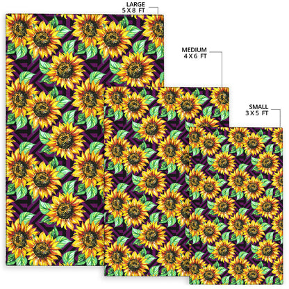 Sunflower Pattern Print Design SF012 Area Rugs