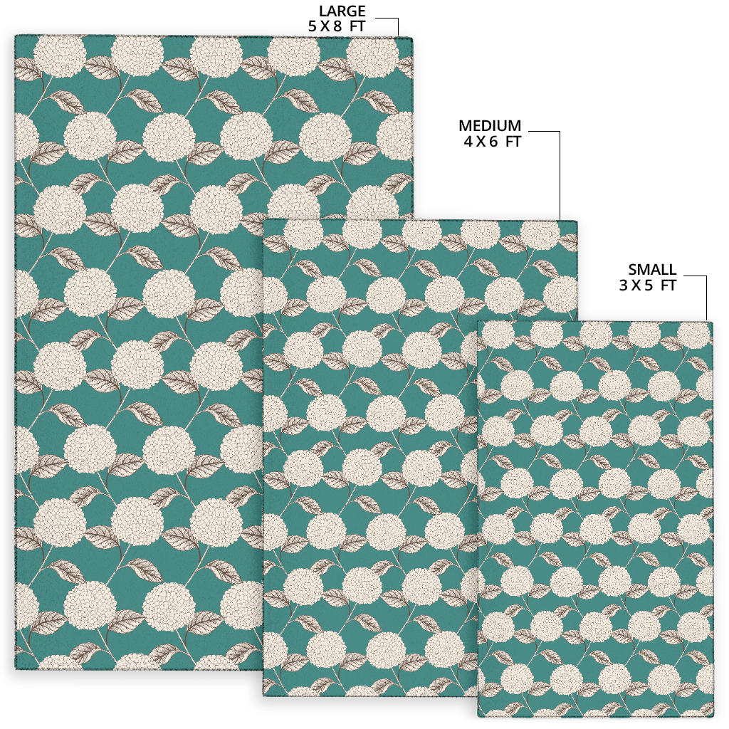 Hydrangea Pattern Print Design HD03 Area Rugs