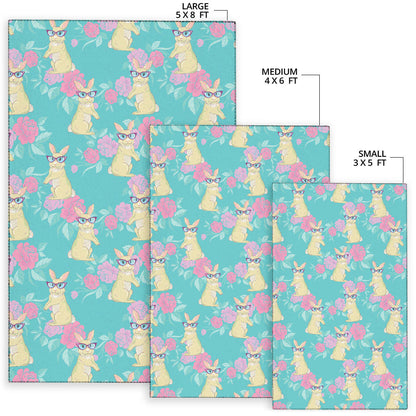 Rabbit Pattern Print Design RB05 Area Rugs