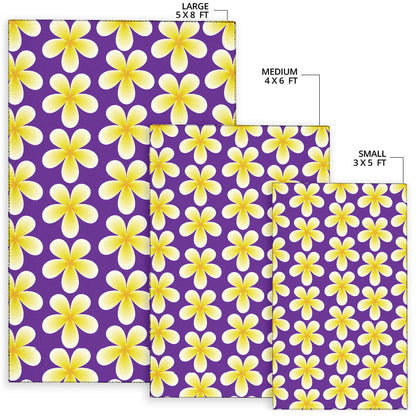 Yellow Plumeria Pattern Print Design PM05 Area Rugs
