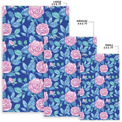 Camellia Pattern Print Design CM05 Area Rugs