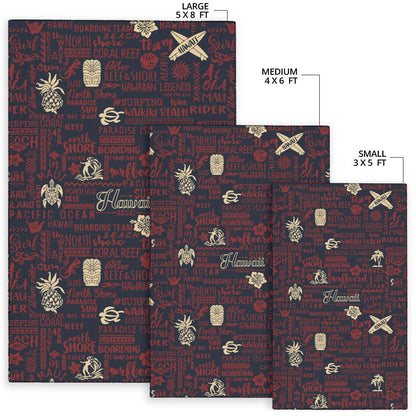 Hawaiian Themed Pattern Print Design H017 Area Rugs