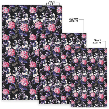 Hydrangea Pattern Print Design HD04 Area Rugs