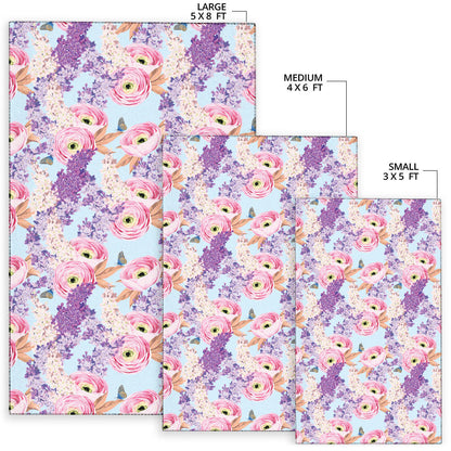 Lilac Pattern Print Design LI03 Area Rugs