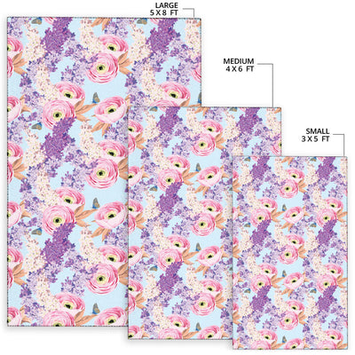 Lilac Pattern Print Design LI03 Area Rugs
