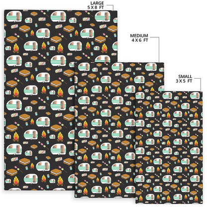 Camper Marshmallow Camping Design Print Area Rugs