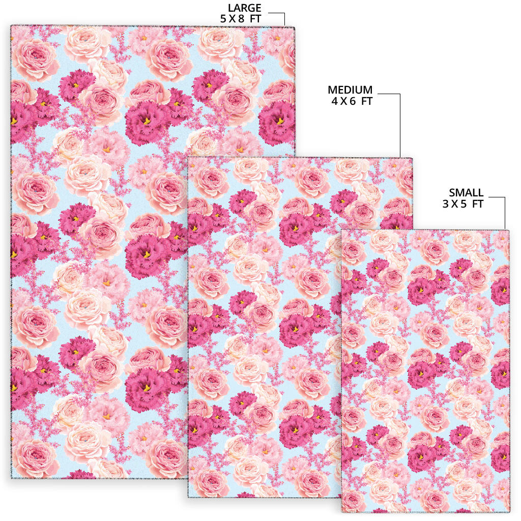 Lisianthus Pattern Print Design LT05 Area Rugs