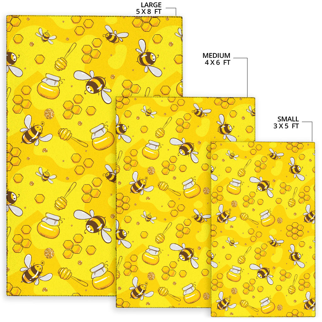 Bee Pattern Print Design BEE01 Area Rugs