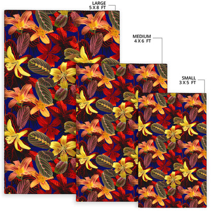 Lily Pattern Print Design LY014 Area Rugs