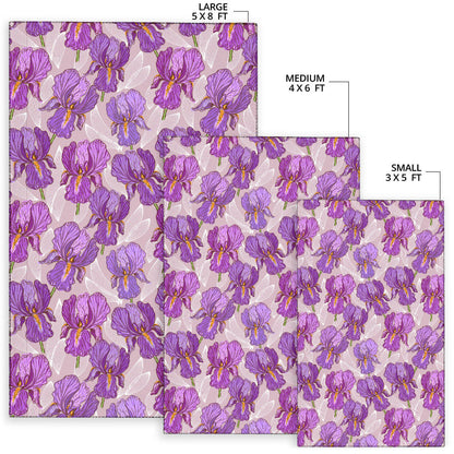 Iris Pattern Print Design IR05 Area Rugs