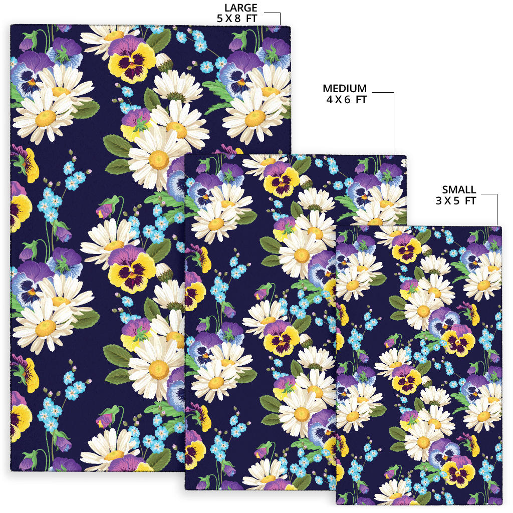 Pansy Pattern Print Design PS03 Area Rugs