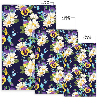 Pansy Pattern Print Design PS03 Area Rugs