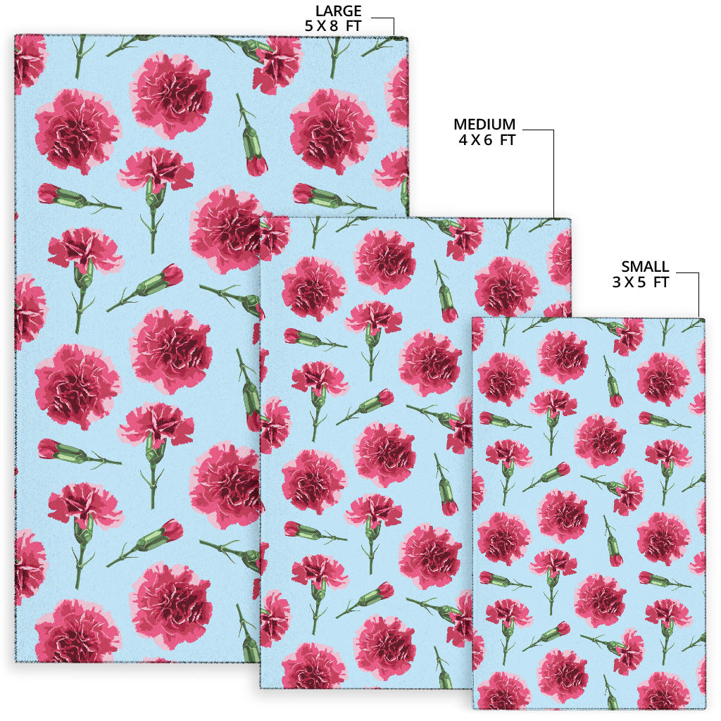 Carnations Pattern Print Design CN01 Area Rugs