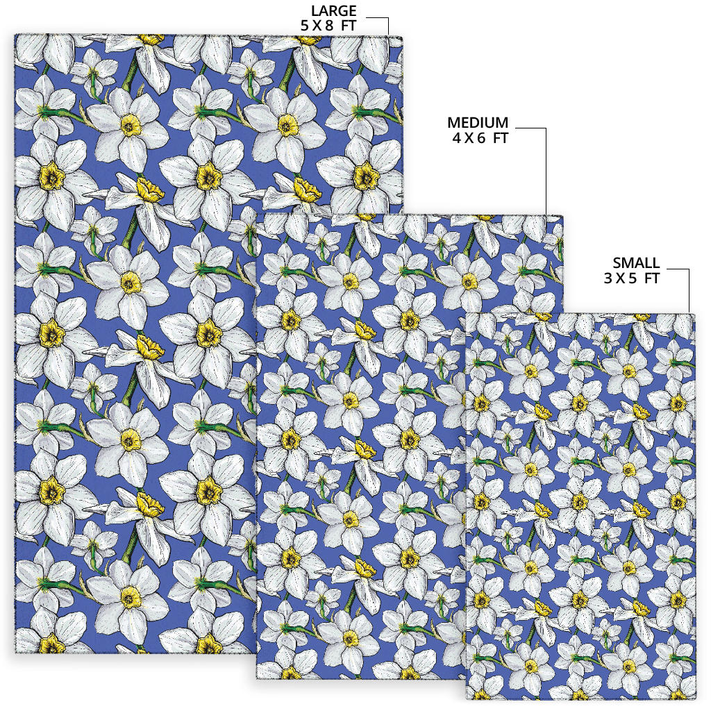 Daffodils Pattern Print Design DF08 Area Rugs