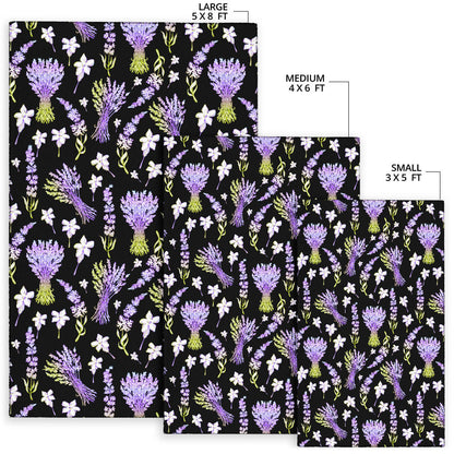 Lavender Pattern Print Design LV04 Area Rugs