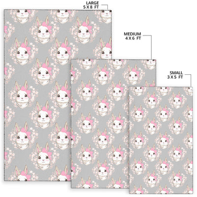 Rabbit Pattern Print Design RB07 Area Rugs