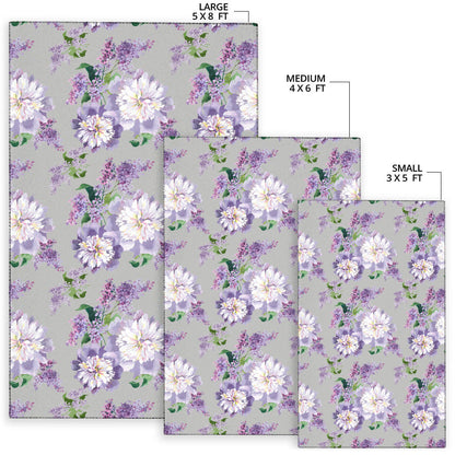 Lilac Pattern Print Design LI07 Area Rugs