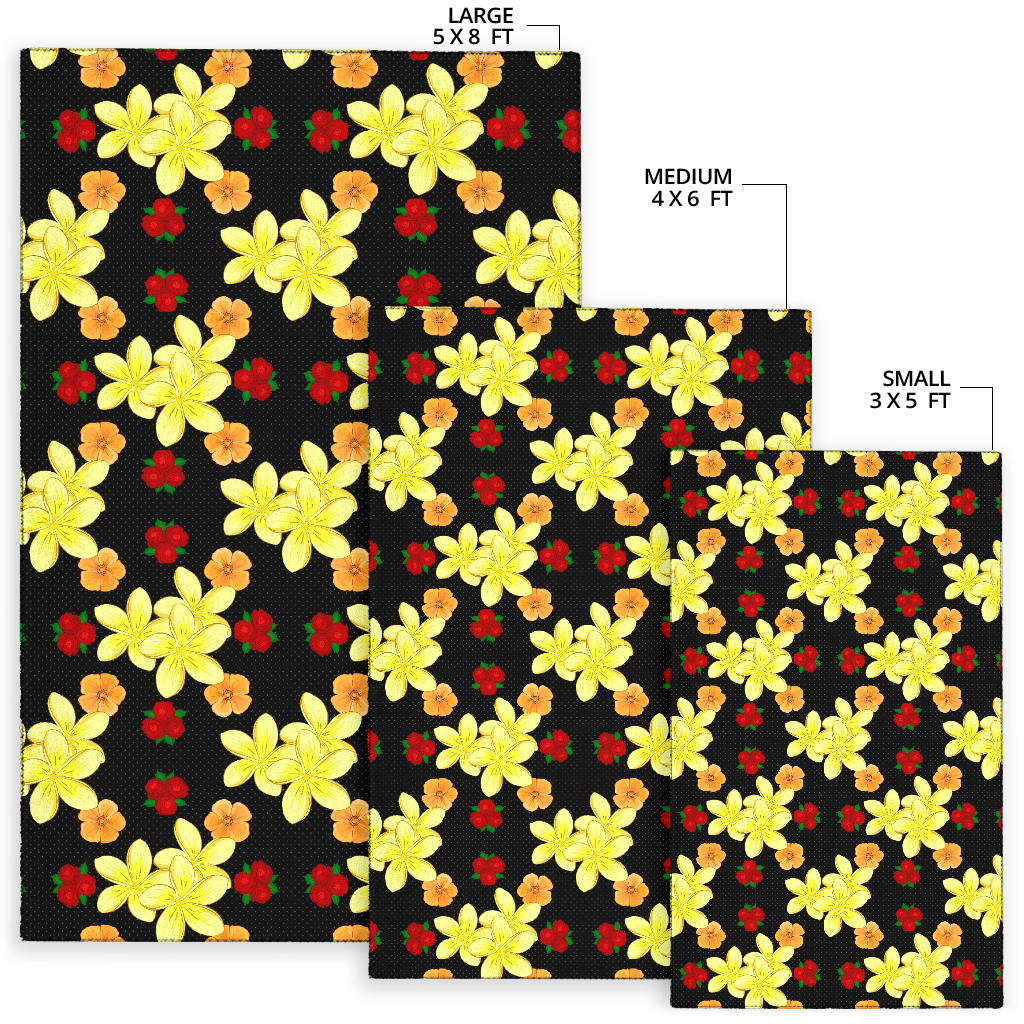 Yellow Plumeria Pattern Print Design PM04 Area Rugs