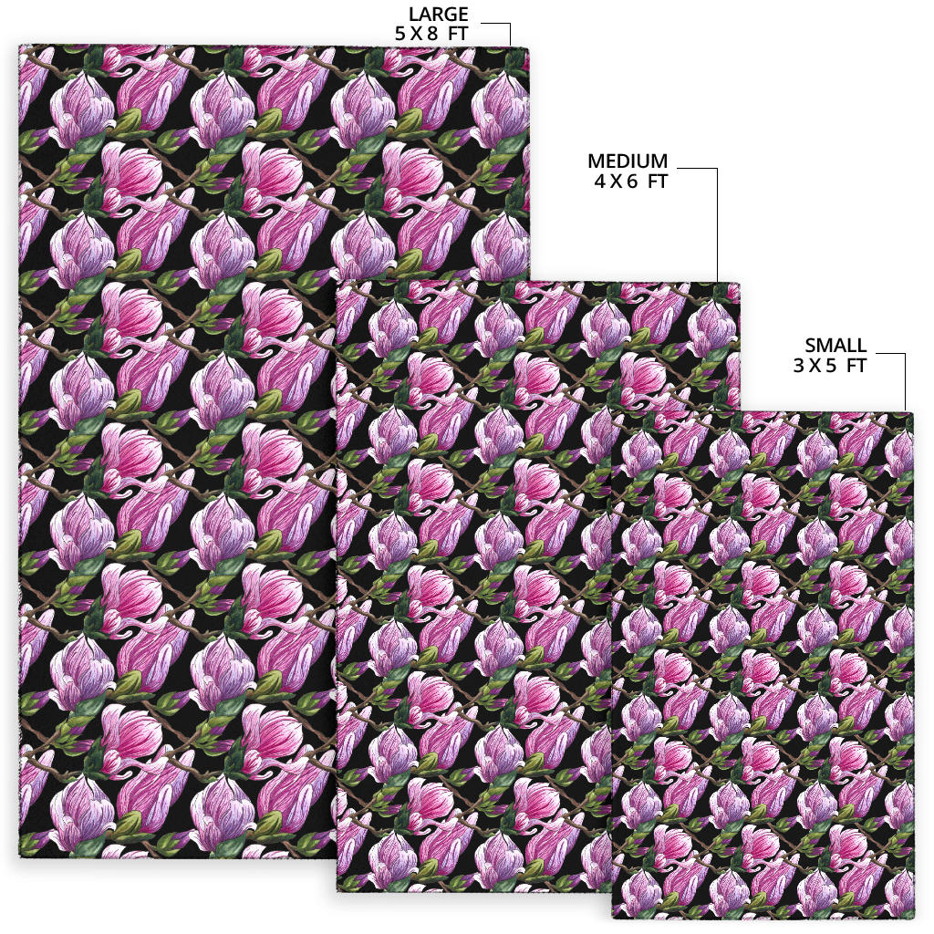Magnolia Pattern Print Design MAG011 Area Rugs