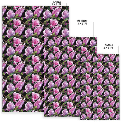Magnolia Pattern Print Design MAG011 Area Rugs