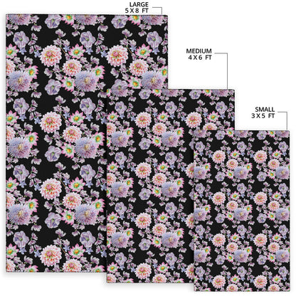 Dahlia Pattern Print Design DH012 Area Rugs