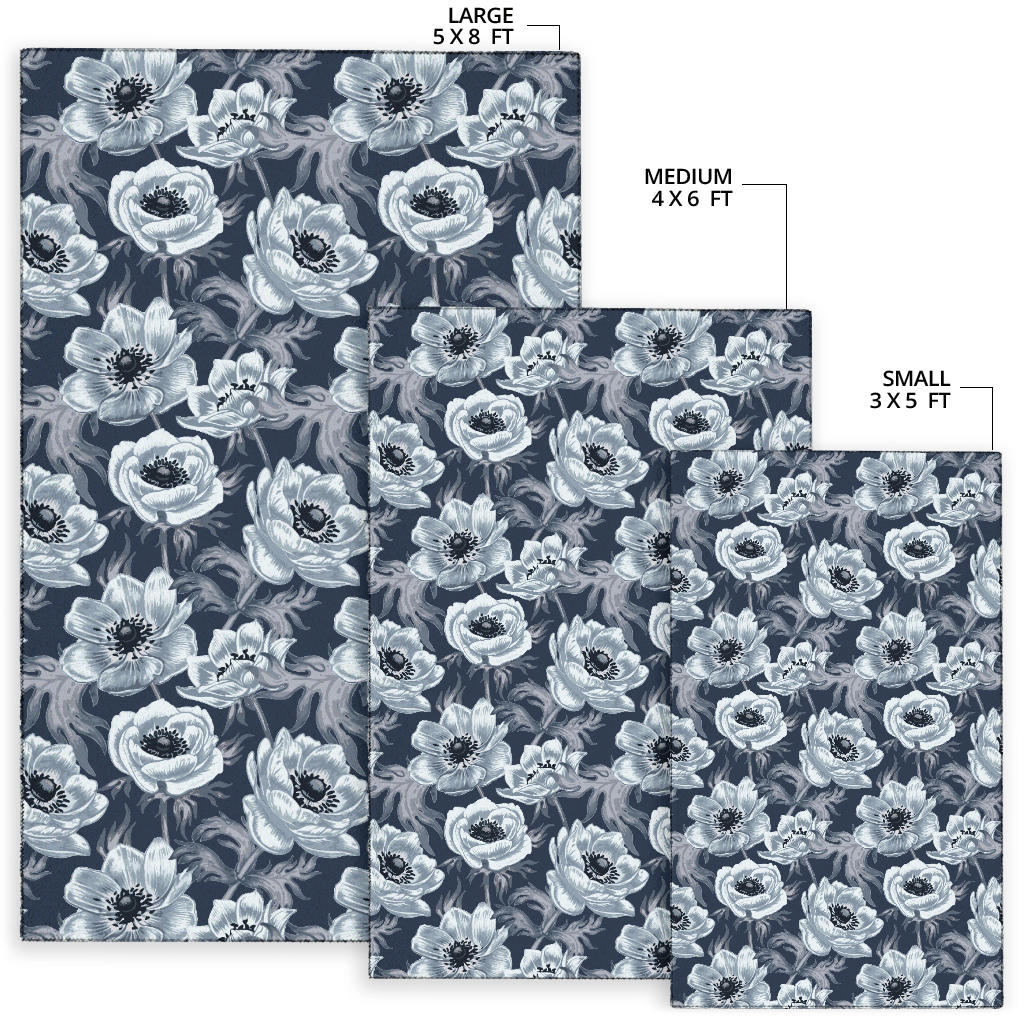 Anemone Pattern Print Design AM09 Area Rugs