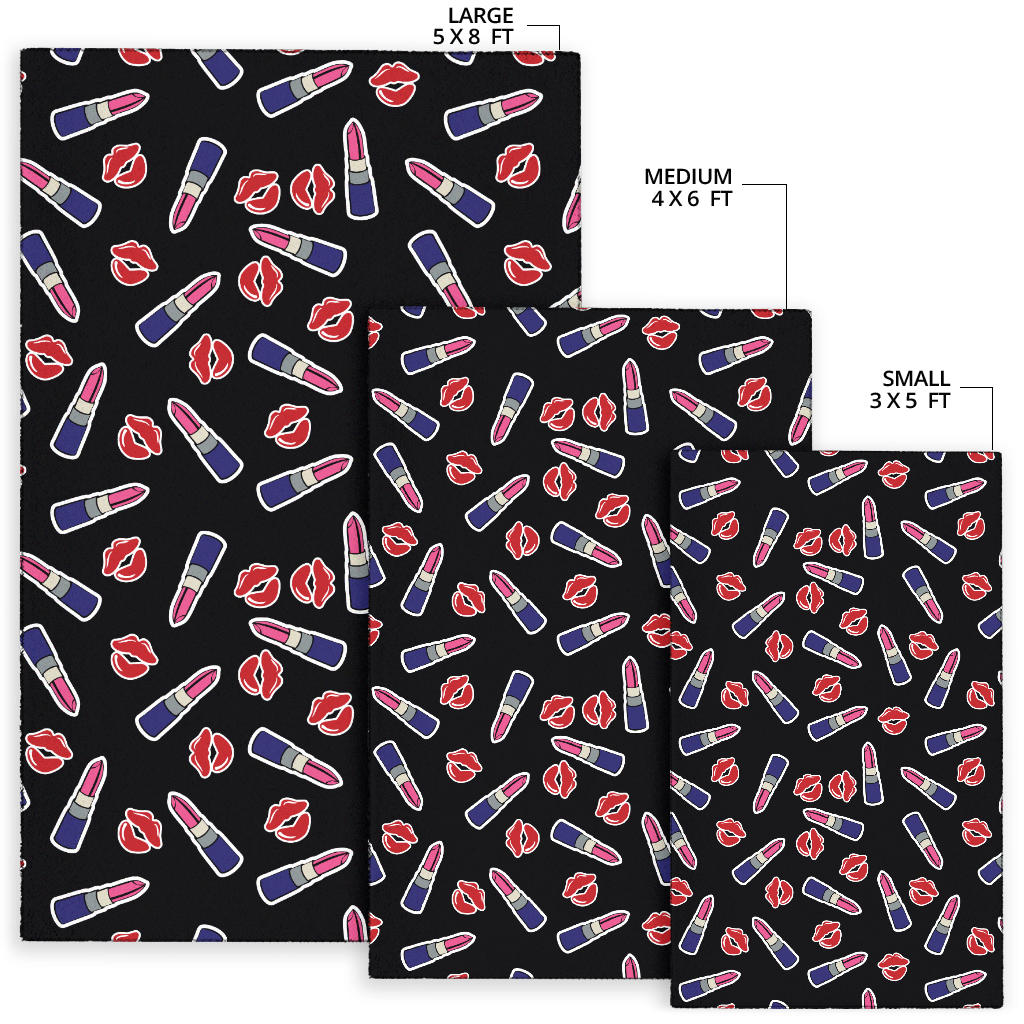 Lipstick Pattern Print Design LT01 Area Rugs
