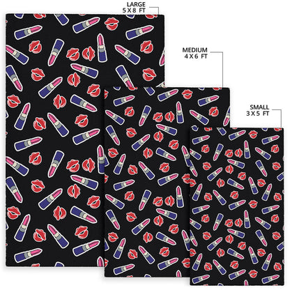 Lipstick Pattern Print Design LT01 Area Rugs