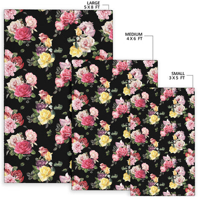 Rose Pattern Print Design RO010 Area Rugs