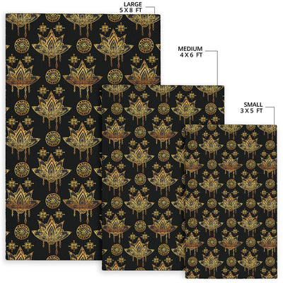 Lotus Boho Pattern Print Design LO03 Area Rugs