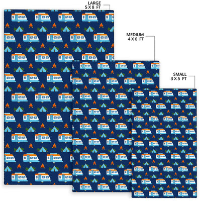 Camper Pattern Camping Themed No 3 Print Area Rugs
