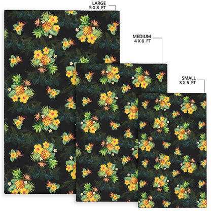 Pineapple Tropical Flower Print Pattern Area Rugs