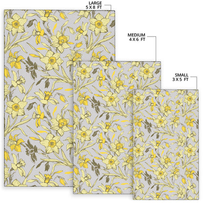 Daffodils Pattern Print Design DF05 Area Rugs