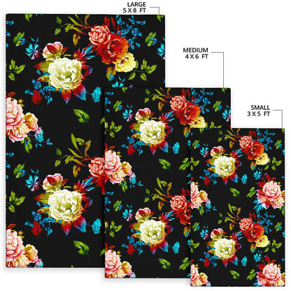 Peony Pattern Print Design PE07 Area Rugs