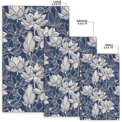 Water Lily Pattern Print Design WL04 Area Rugs