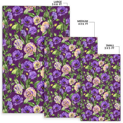 Lisianthus Pattern Print Design LT03 Area Rugs