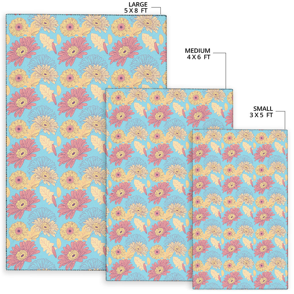 Gerberas Pattern Print Design GB04 Area Rugs