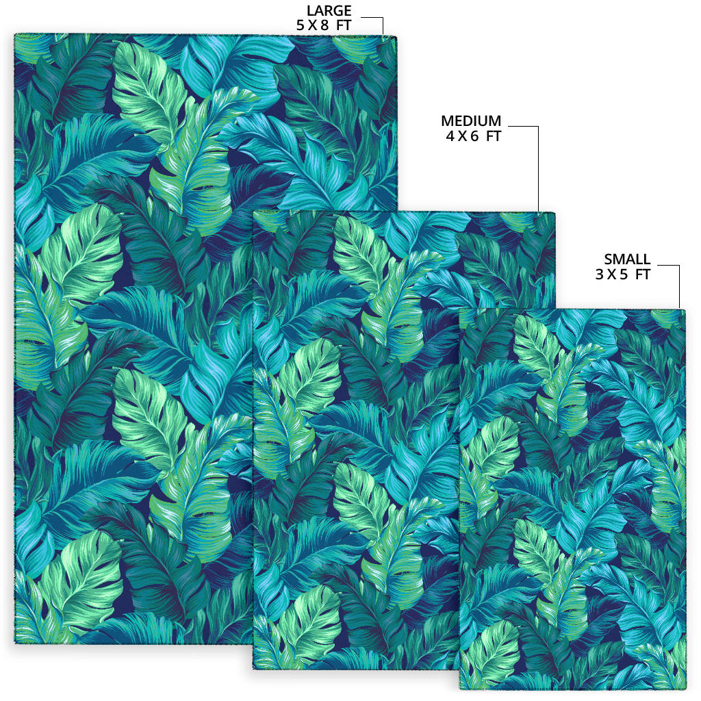 Banana Leaf Pattern Print Design BL05 Area Rugs