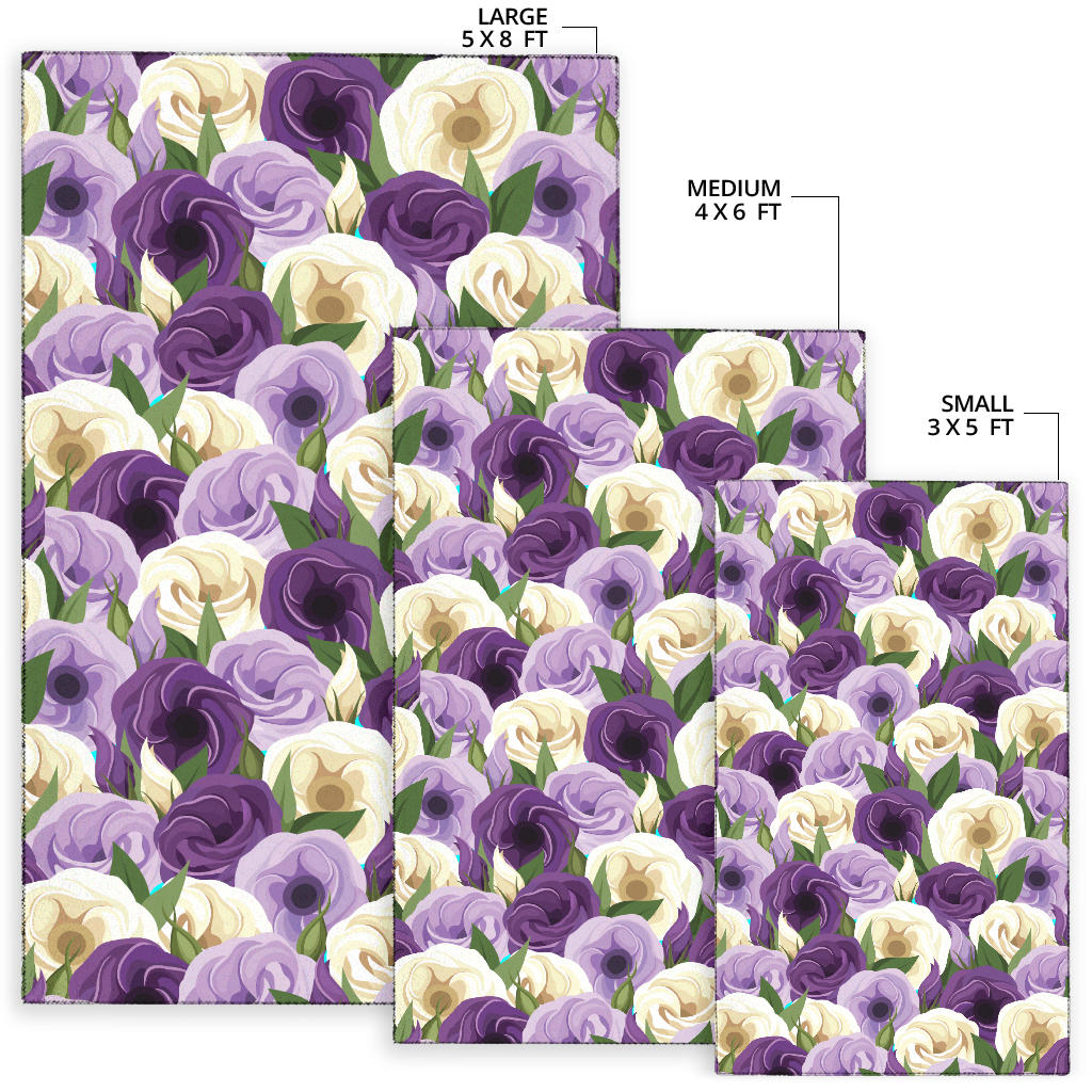 Lisianthus Pattern Print Design LT01 Area Rugs