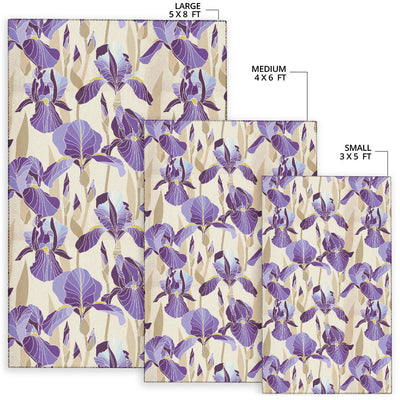 Iris Pattern Print Design IR02 Area Rugs
