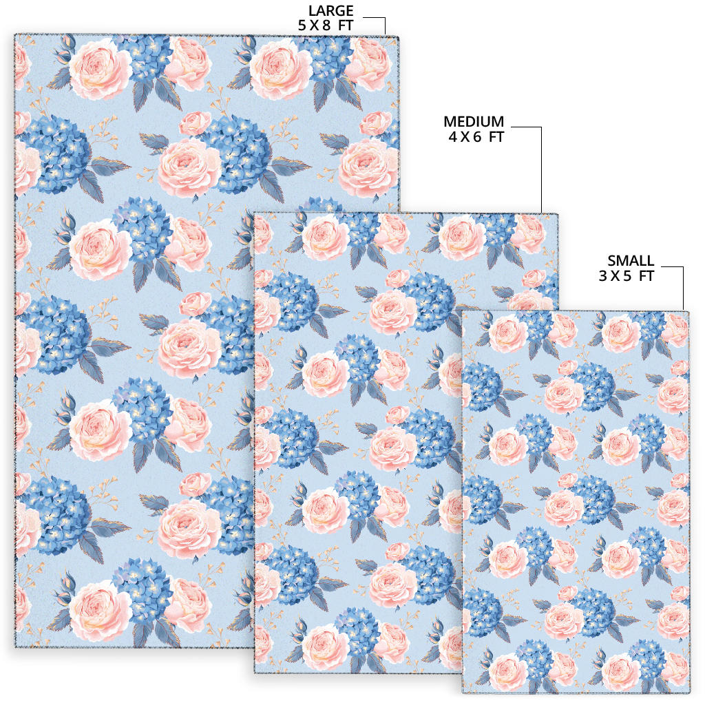 Hydrangea Pattern Print Design HD06 Area Rugs